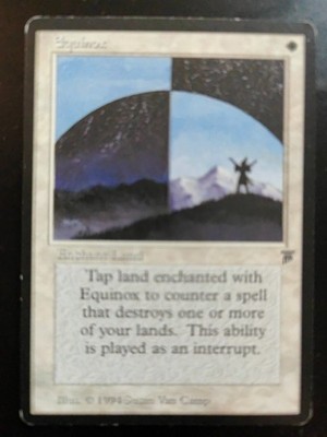 Equinox   MTG Legends 1994   Old School   White Enchant Land   EX-