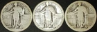 1917 P D S Type 1 Standing Liberty Quarters - All Three