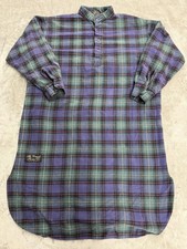 Vermont Flannel Co Nightshirt Mens One Size Blue Green Tartan Sleepshirt PJs USA