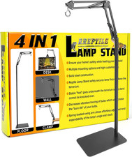 4 in 1 Metal Reptile Lamp Stand with Swing Arm for Terrarium - Floor Light Stand