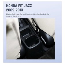 Bracciolo In Pelle Per Console Centrale – Compatibile Honda Fit/Jazz (LHD) 2002-2007, Portaoggetti E Portabicchieri