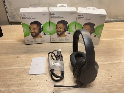 4 New Belkin Soundform Adapt Wireless Over Ear Headset /w MicAUD005BTBLK/JUA2580