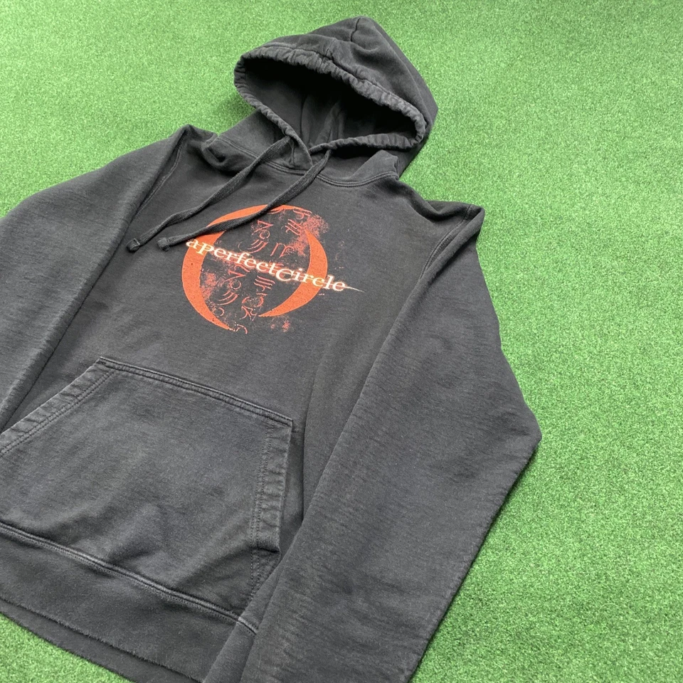 复古 A Perfect Circle 连帽衫男式 XS 黑色 Y2K 乐队金属音乐摇滚毛衣 — 第 2/4 张图片