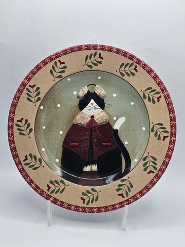 Set of 4 Fiddlestix Oneida Holiday Cats Salad Plates Christmas - Picture 4 of 6