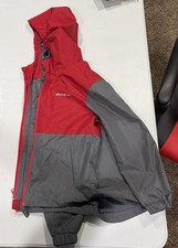 Eddie Bauer Boys' Size S 7/8 Red  Gray Windbreaker Jacket