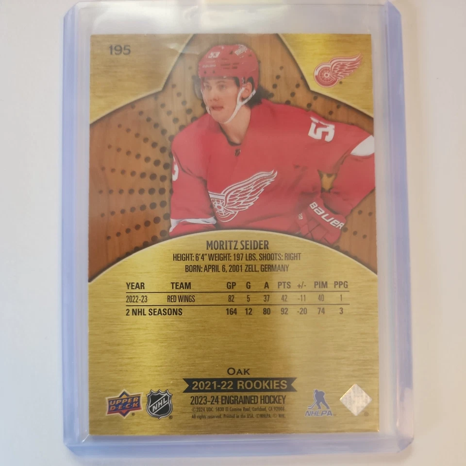 2023-24 Upper Deck Engrained - 2021 Rookie Update #195 Moritz Seider /299 - Image 2 of 2