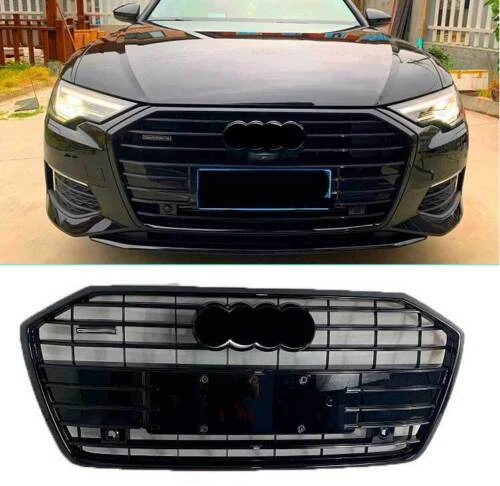 Parachoques delantero para Audi A6 C8 2019-2021 parrilla barras negras rayas del radiador delantero - Imagen 1 de 6
