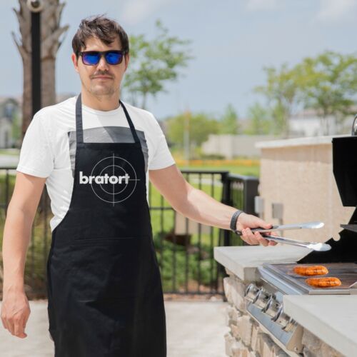 Grillschürze Schürze Kochschürze Unisex BRATORT Lustig Spruch TV BBQ Garten Fun - Picture 6 of 7