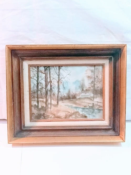 Hecho En Mexico Винтажная Золотистая Деревянная Рамка для Картинки с Подписанным Принтом - Изображение 4 из 4