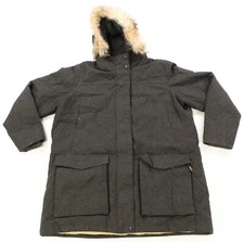 Rare Vtg Woolrich Patrol Parka Coyote Fur Hooded Down Jacket 90s Green Wmns Xl