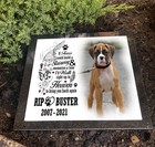 Dog grave memorial, Granite grave marker, Pet headstone, Personalised design.