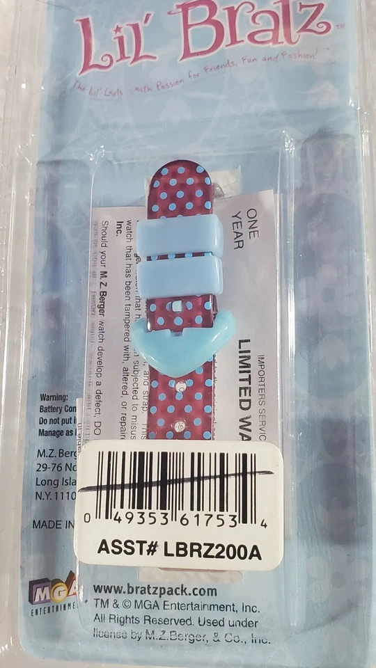 Коллекционные новые из старых запасов MGA Bratz ЖК-часы NOS запечатанные заводская блистерная упаковка - Изображение 4 из 4