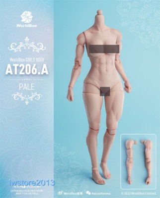 US Worldbox 1/6 AT206A White Skin Muscle 12'' Joint Female Action Figure Body Toy