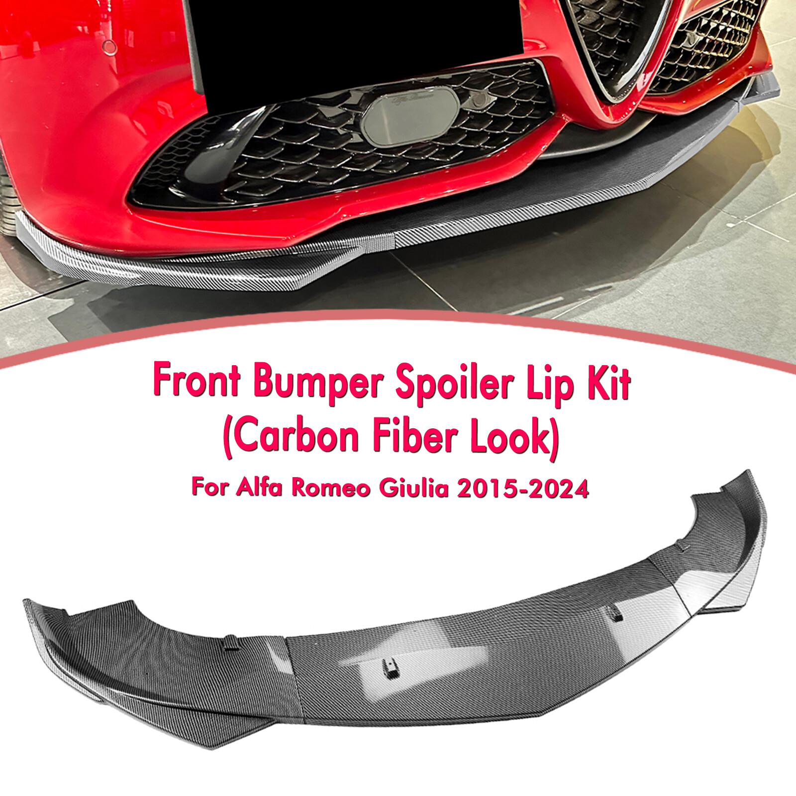Alfa Romeo Giulia Sport Sedan 2015-2024 Front Bumper Spoiler Lip Kit
