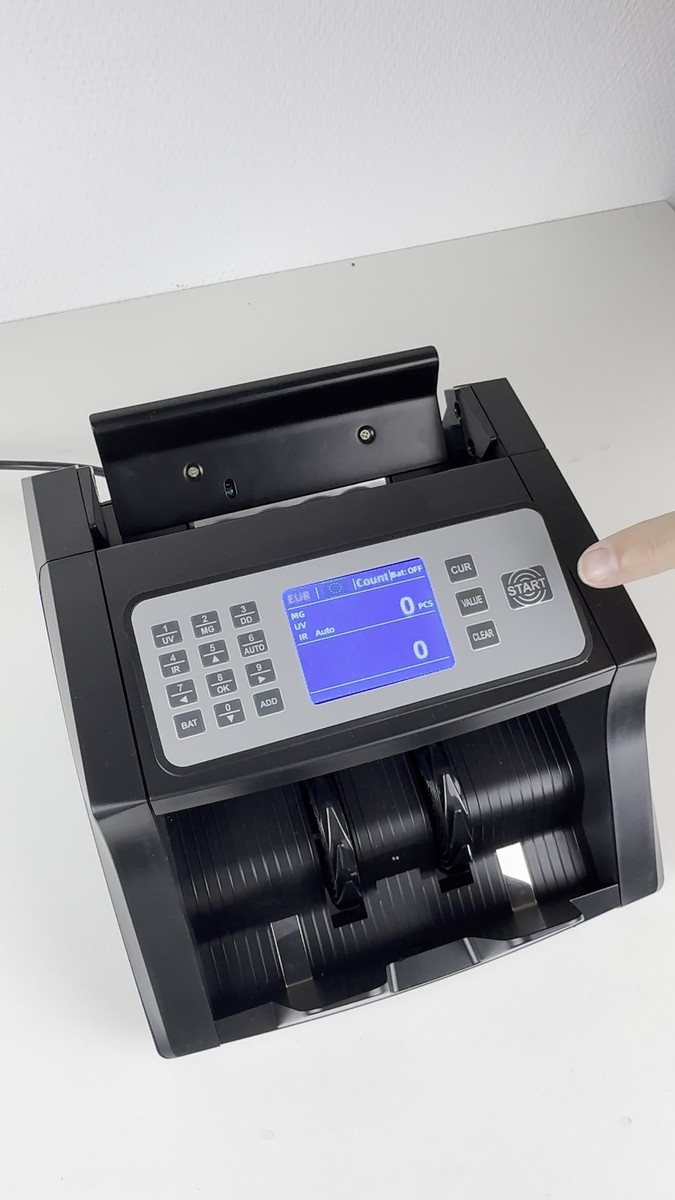 Securina24 SR3900 Geldscheinzähler – Wertzähler Für Einzelsorten Mit UV/MG/IR/DD-Prüfung, 1000 Scheine/min, Ideal