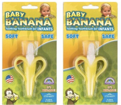 Teether Toy Baby Banana Teething Toothbrush Uk Brush Banana