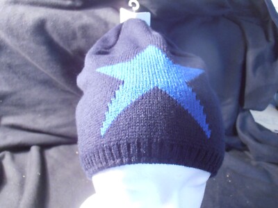 Mütze, MIGRO Mode, Hochwertige Strick Accessoires, STERN Blau,  ungetragen, NEU