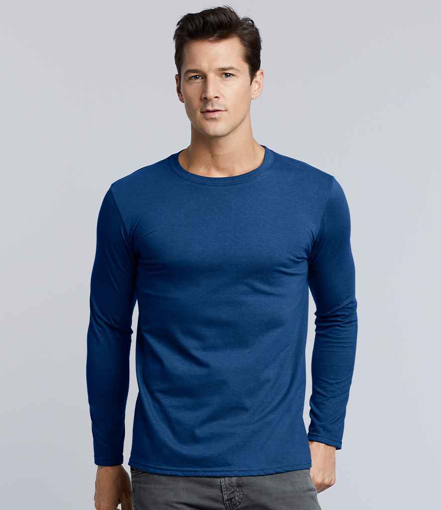 Gildan Mens Softstyle Long Sleeve T Shirts Casual Plain Cotton Tee Top ...