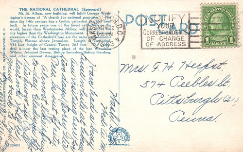 Vintage Postcard 1933 National Cathedral Parish Church Building Washington D.C. - Picture 2 of 2