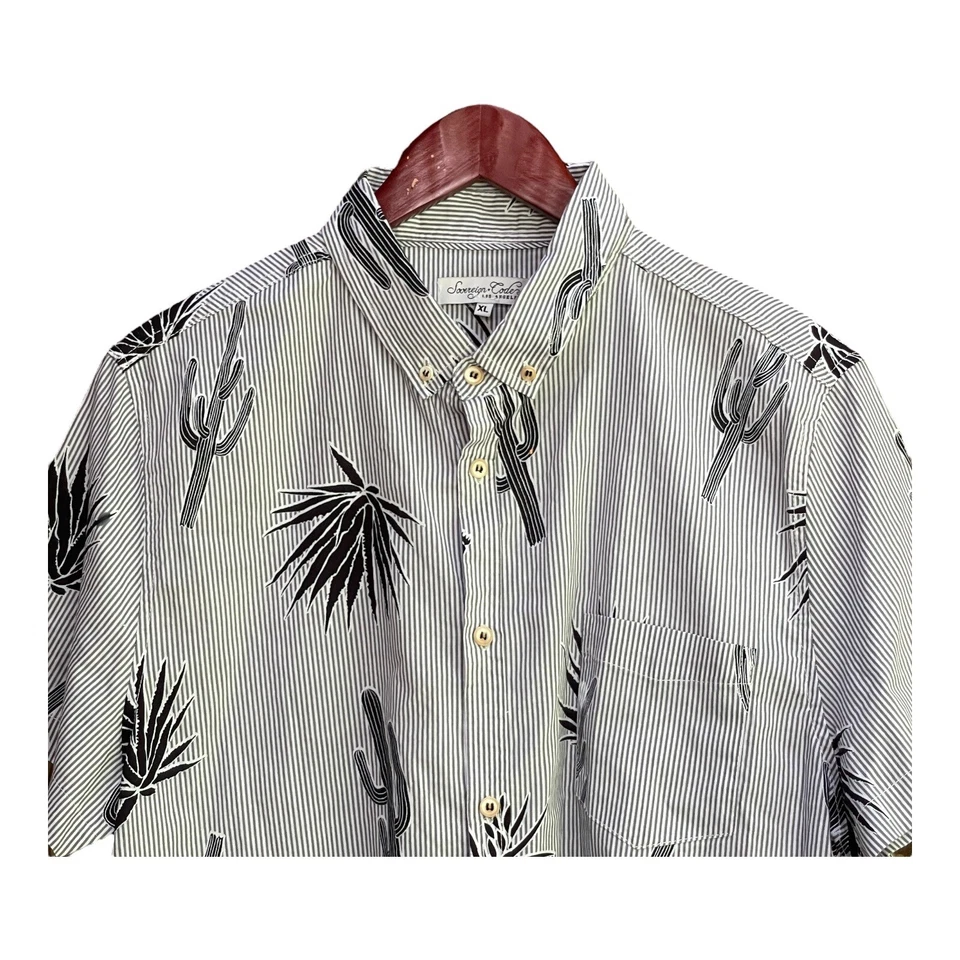 Sovereign Code Cactus Print Button Up Short Sleeve Shirt - XL - Image 3 of 4