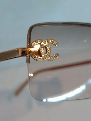 CHANEL 4104-B Sunglasses – CC Logo black Rhinestone Rimless (PO1017556) - Picture 4 of 14