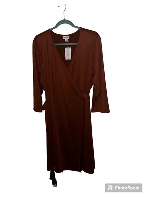LulaRoe NWT 2XL Rust Vintage Michelle Wrap Dress Smoke And Pet Free Home
