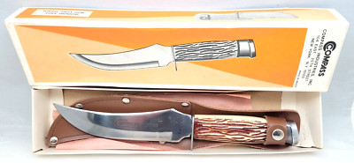    Rare! Vintage! Compass Industries, Inc. Skinning knife #2161 With Sheath !!