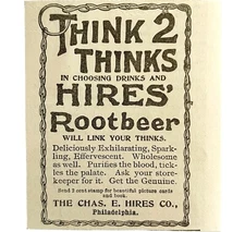 Hires Root Beer Soda Pop 1894 Advertisement Victorian Think 2 Thinks ADBN1mm