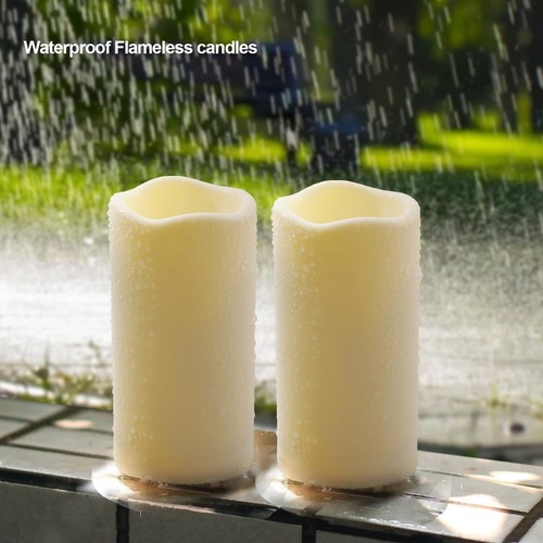 LED Candles With 10-Key Remote Timer Flickering Flameless Outdoor Indoor 2 Pack - Picture 3 of 11