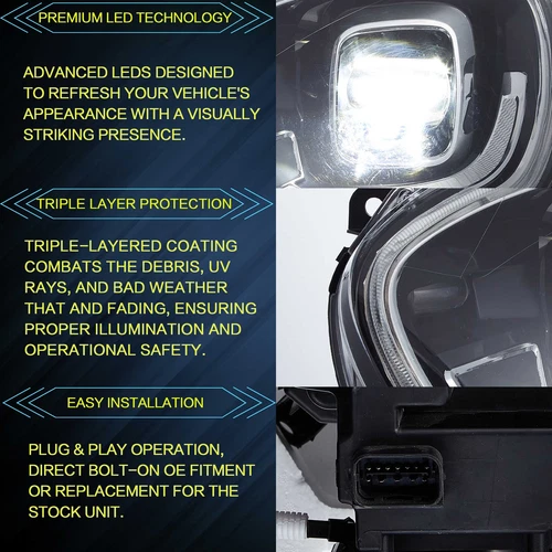 VLAND Headlights Fit Mini Cooper Countryman F60 2017-2020 LED DRL W/Animation *2 - Picture 5 of 13