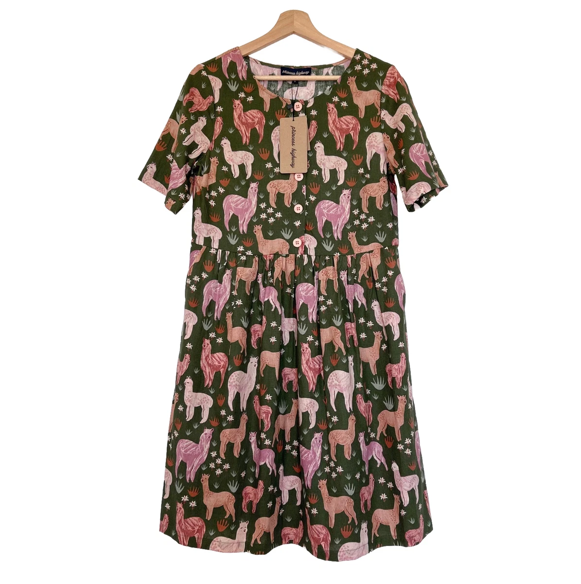 princess highway llama dress Llama Short Sleeve Dress Princess Highway