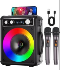 Karaoke Machine, Portable Bluetooth Karaoke Speaker with 2 Wireless