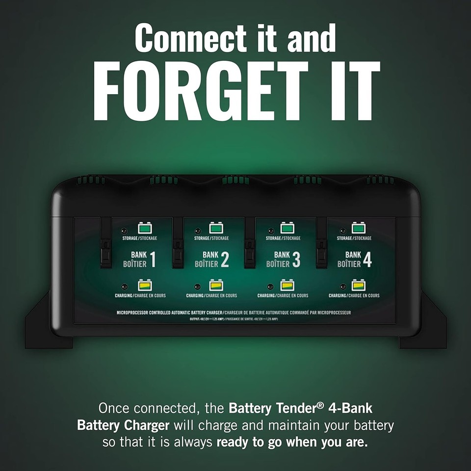 Battery Tender 4 Bank Multibank Charger 5 AMP (1.25 AMPs Per Bank