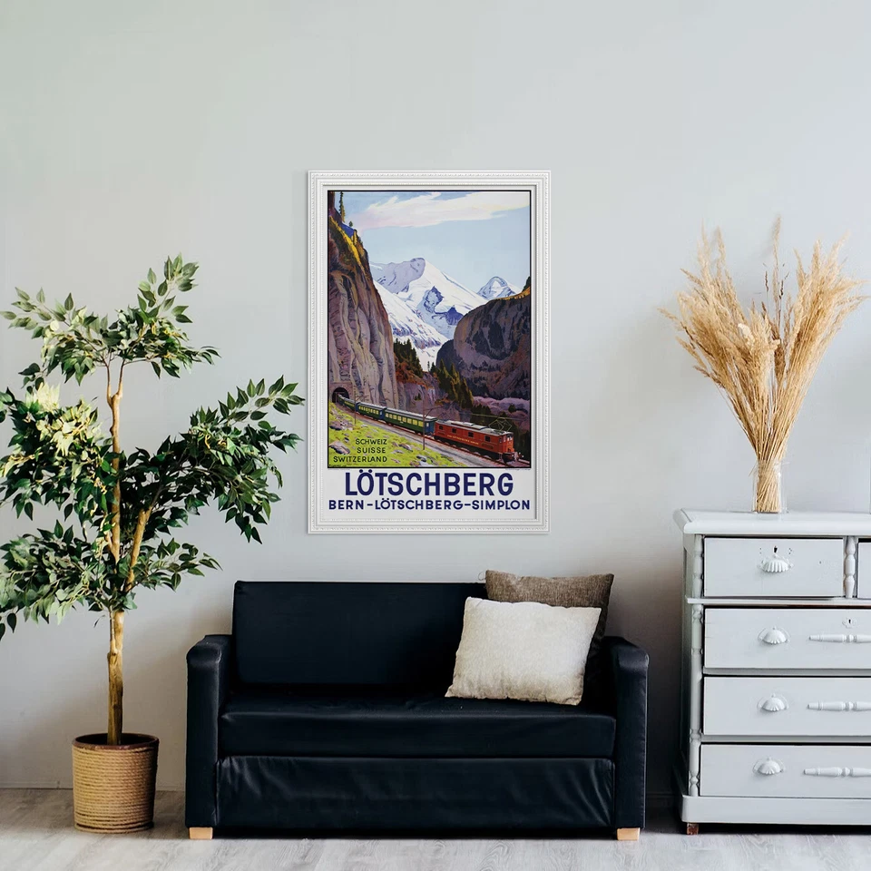 Poster Lötschberg, 1937 | 22x34" Big size A1 | Switzerland, railroad wall art - Image 2 of 4
