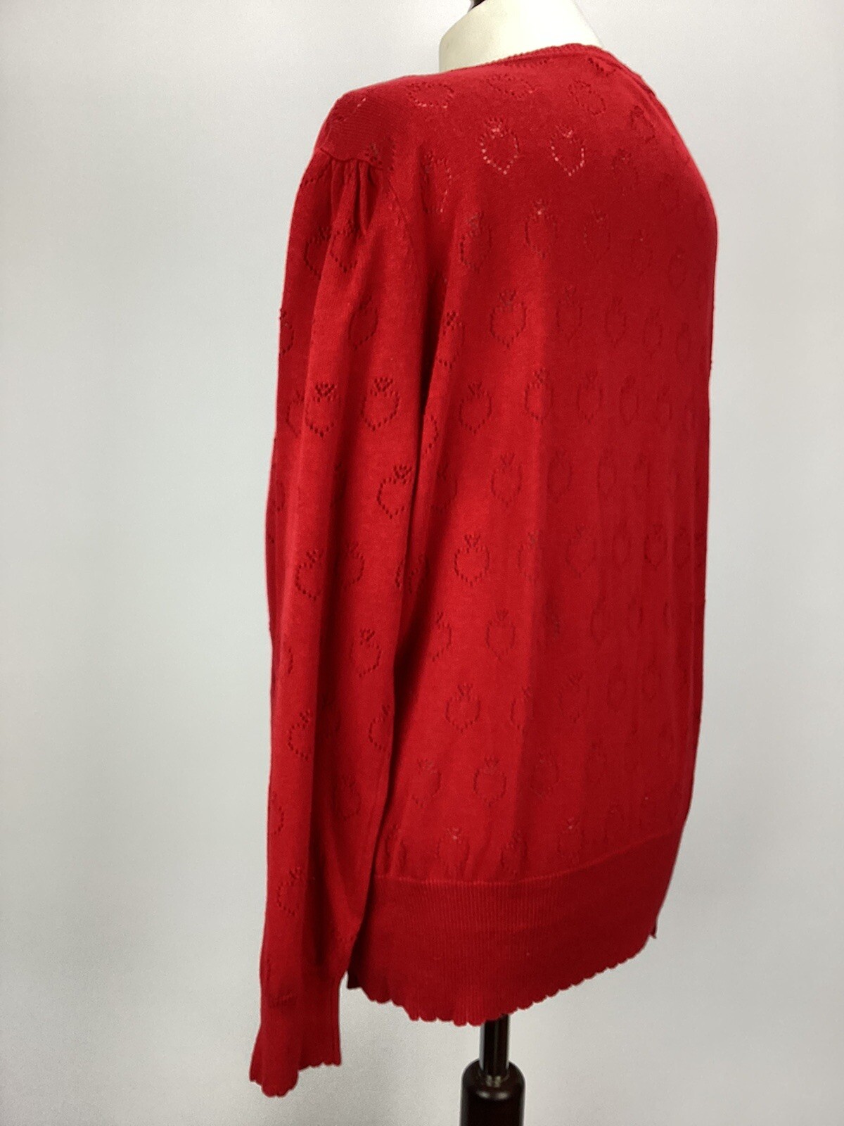 Joe Browns Red Wrap Style Jumper Size 18/20 Cut Out Pattern Detail