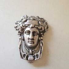 Door Knocker Ornate Figural Head Greek God Goddess Vintage Heavy