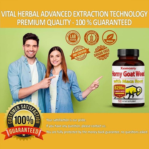 Erba di capra cornea 8250 mg - Tribulus Terrestris, Maca, Pepe nero, Energia e Resistenza - Foto 3 di 11