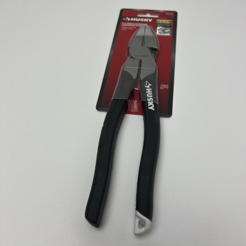 Husky 9-Inch High Leverage Linesman Pliers with Comfort Grip