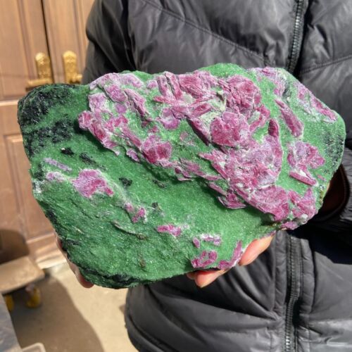 14.1lb Rare Natural Gem Ruby Zoisite quartz crystal rough Material Specimen - Picture 12 of 12