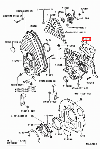 Genuine Hilux LN171 LN170 LN167 LN166 3L 5L 2L Timing Gear Cover Case Gasket - Picture 14 of 20