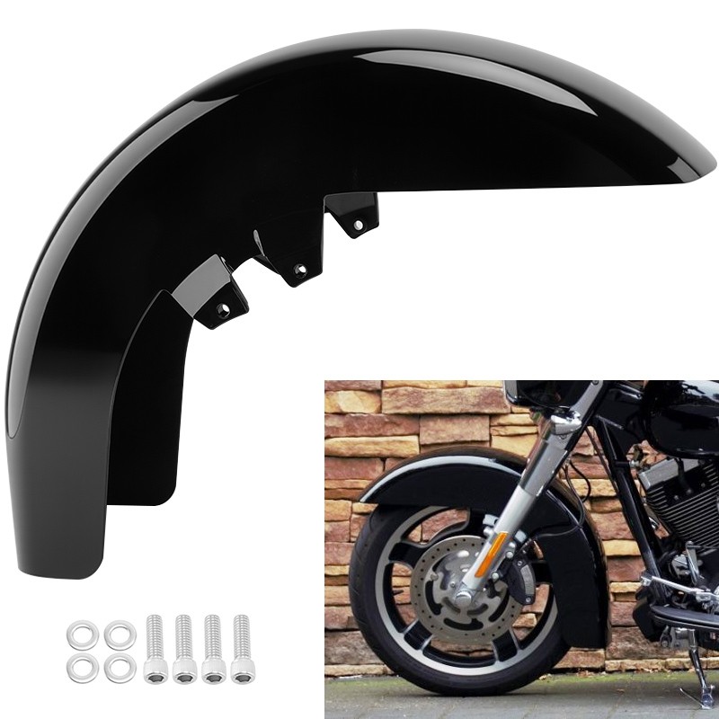 Vivid Black Front Fender For Harley Touring Electra Street Road Glide 1989-2013
