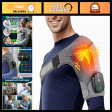 Cordless Heated Shoulder Wrap - Pain Relief Brace with 3 Heat Levels  Vibration