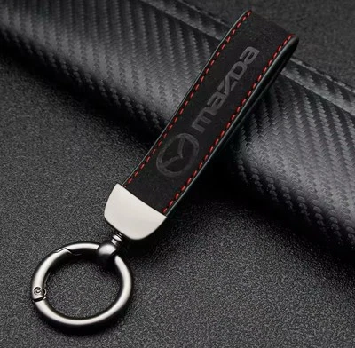 Mazda Keyring Luxury Leather Suede Gift Miata MX5 3 CX-30 CX-80 MX-30 Black Red