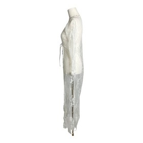 Avidlove White Lace Kimono Robe Sheer Lingerie Wedding Stripper Dancer Sexy S