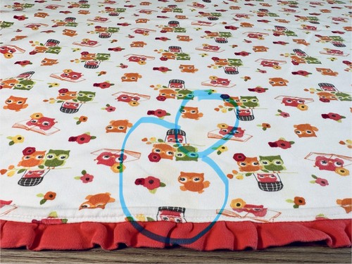 Gymboree Girls Baby Owls On Branch Ruffled Blanket Lovey Pink White 2013 Green - Picture 8 of 8
