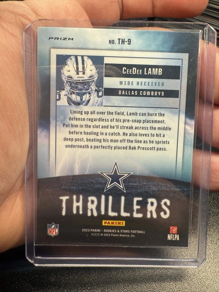 2023 Panini Rookies & Stars - Thrillers CeeDee Lamb #TH-9 Red Plaid Prizm - Image 2 of 2