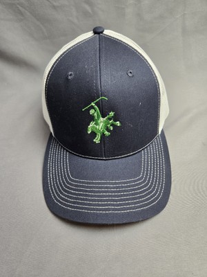 Fahrenheit Headwear Trucker Hat Navy White Mesh Snapback Adjustable Cap Polo Hor