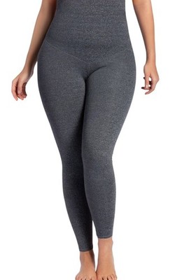 Curveez  High Waisted Shaping Grey Leggings Sz LG  CUR44819