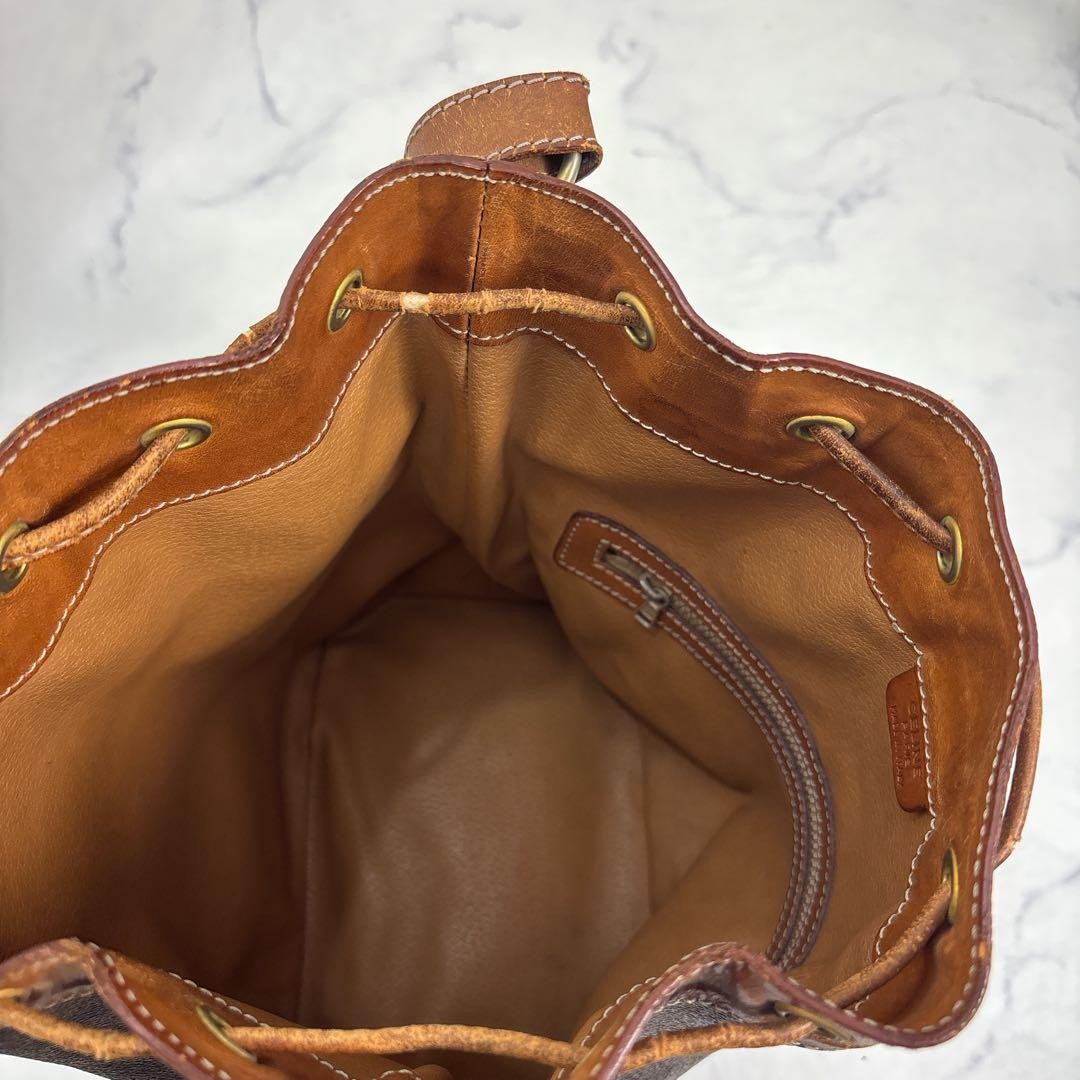 Celine Macadam Pattern Leather PVC Drawstring Sho… - image 8