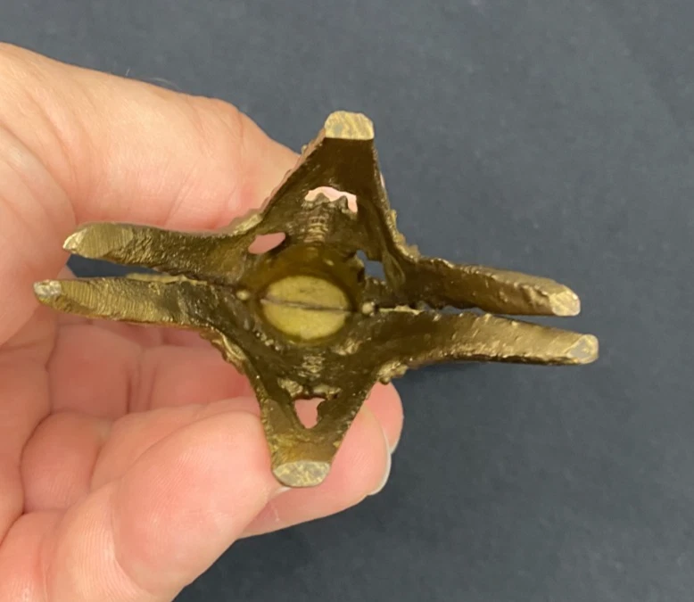 JUDAICA Wainberg Brass Candlestick Holder Mid Century Handmade Made  Israel B20 - Image 4 of 4